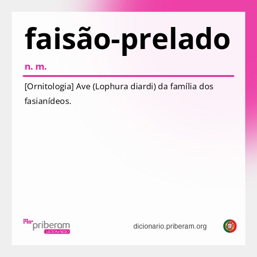 Significado de faisão-prelado