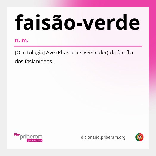Significado de faisão-verde