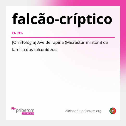 Significado de falcão-críptico