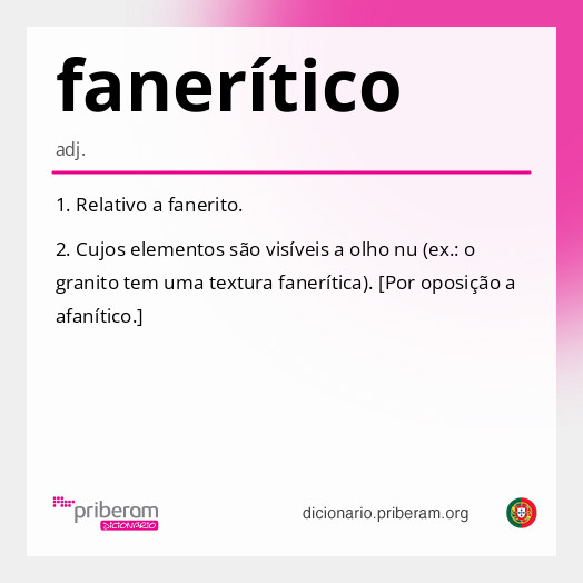 Significado de fanerítico
