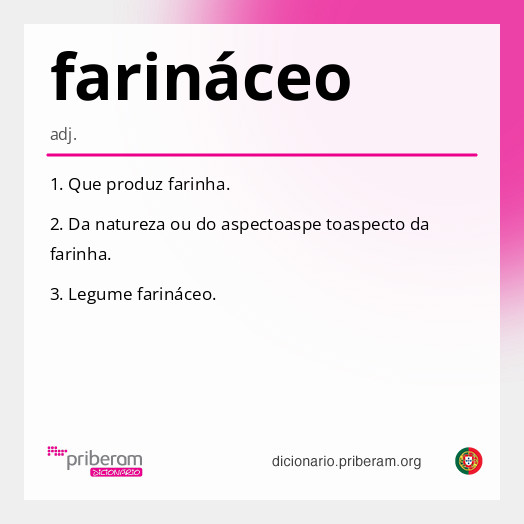Significado de farináceo