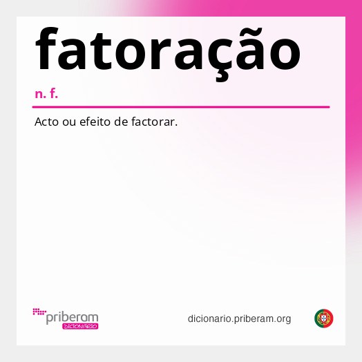 Significado de fatoração