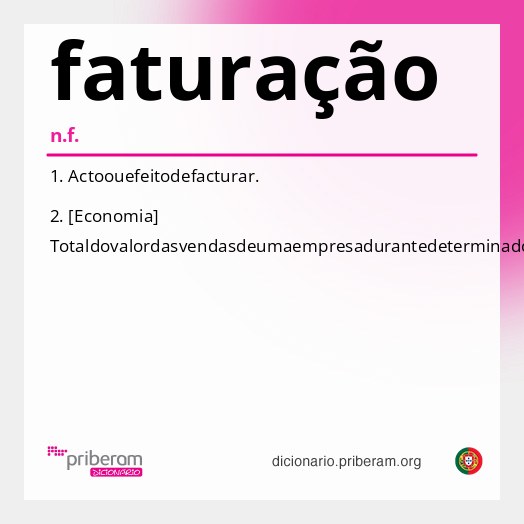 Significado de faturação