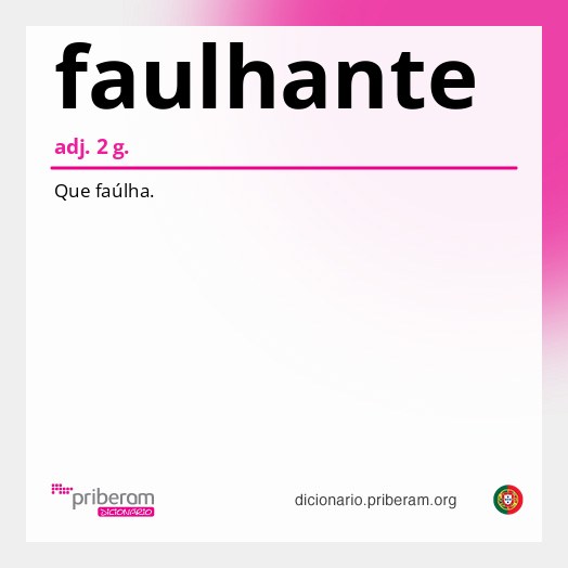 Significado de faulhante