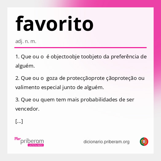 Significado de favorito