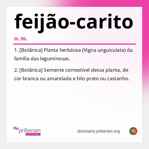 Significado de feijão-carito