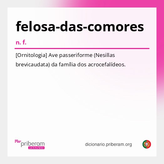 Significado de felosa-das-comores