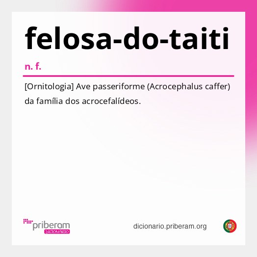 Significado de felosa-do-taiti
