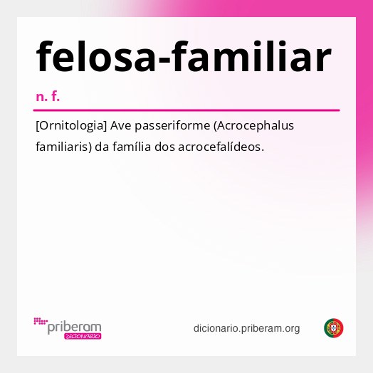 Significado de felosa-familiar