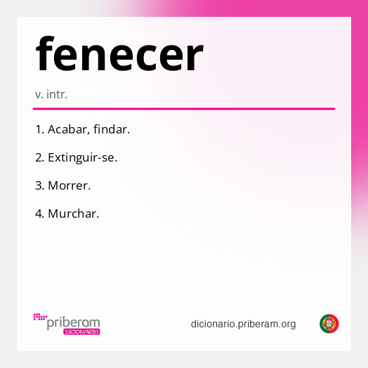 Significado de fenecer