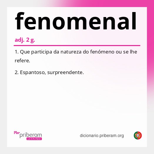 Significado de fenomenal