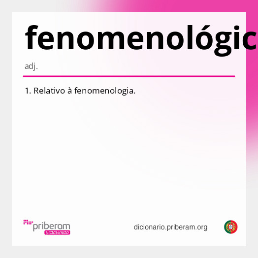 Significado de fenomenológico
