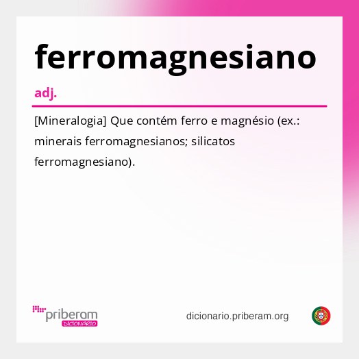 Significado de ferromagnesiano