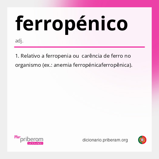 Significado de ferropénico