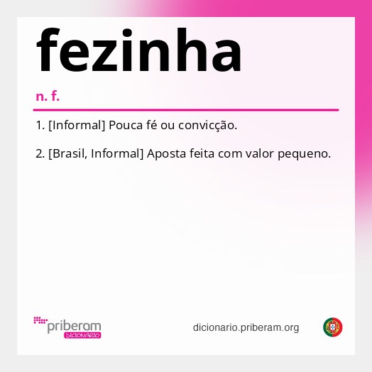 Significado de fezinha