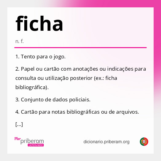 Significado de ficha