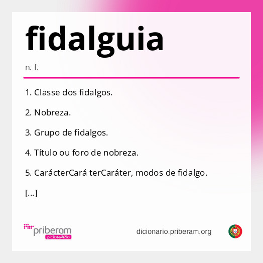 Significado de fidalguia