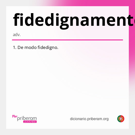 Significado de fidedignamente