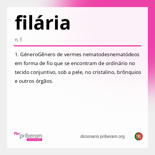 Significado de filária