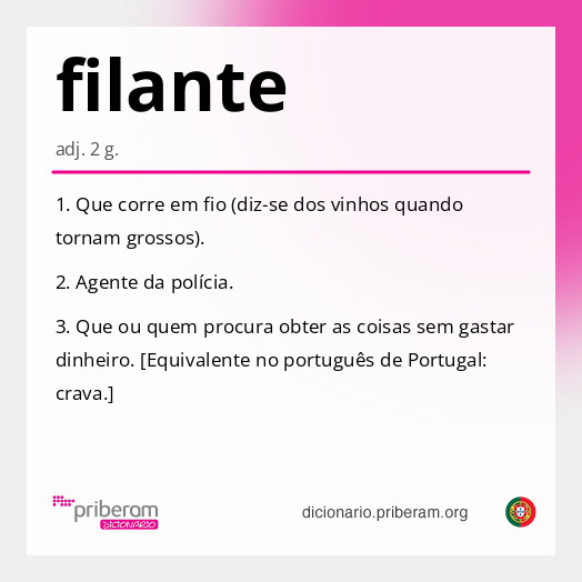 Significado de filante