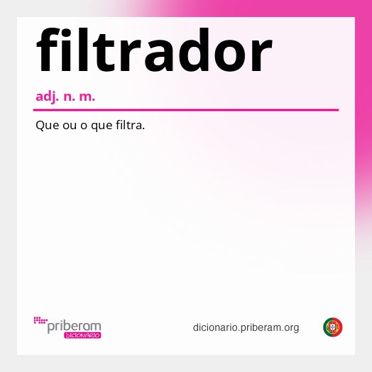 Significado de filtrador