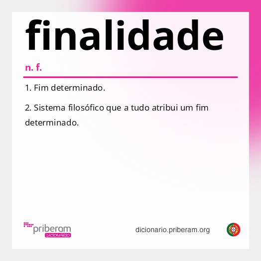 Significado de finalidade
