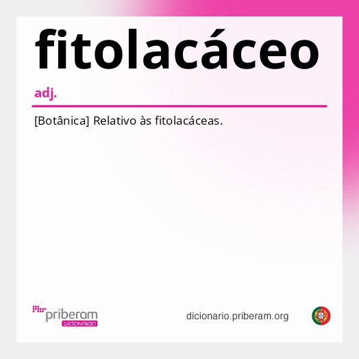 Significado de fitolacáceo