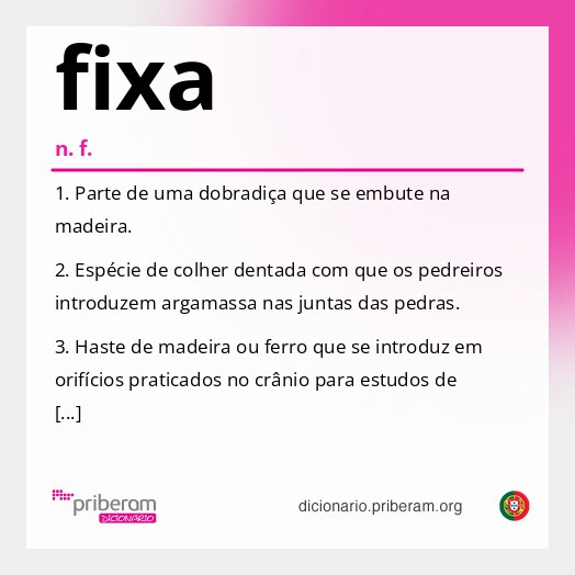 Significado de fixa