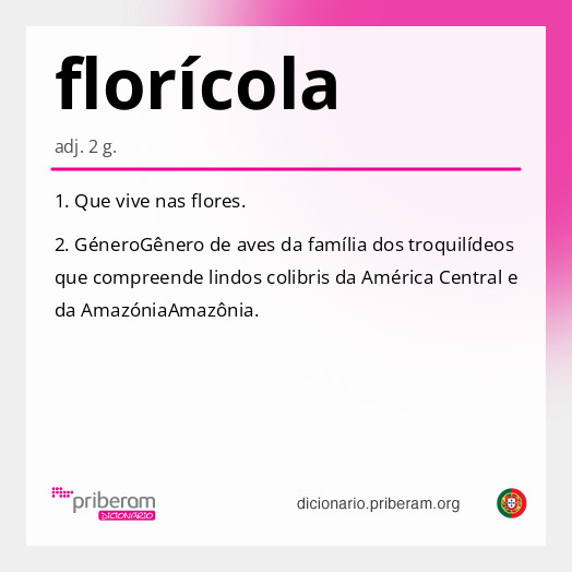 Significado de florícola
