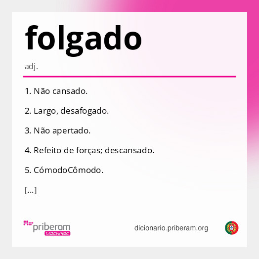 Significado de folgado