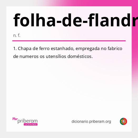 Significado de folha-de-flandres