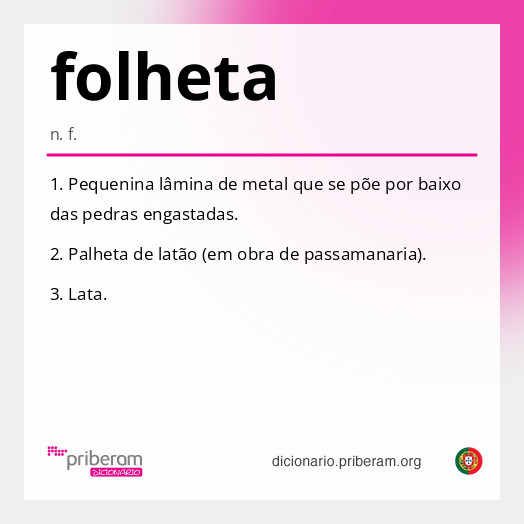 Significado de folheta