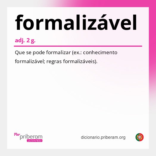 Significado de formalizável