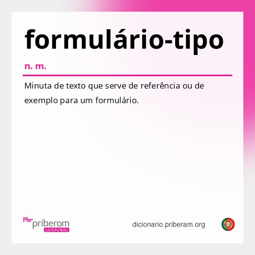 Significado de formulário-tipo