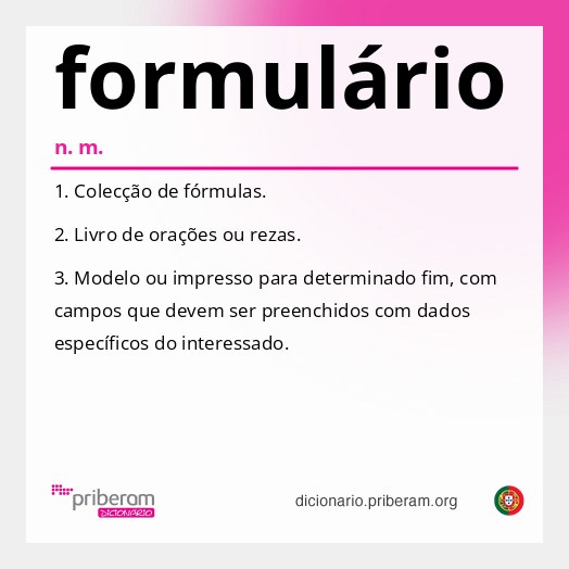 Significado de formulário