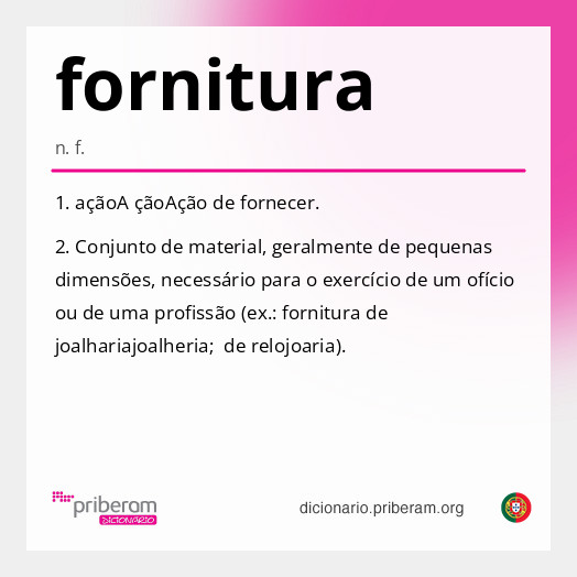 Significado de fornitura