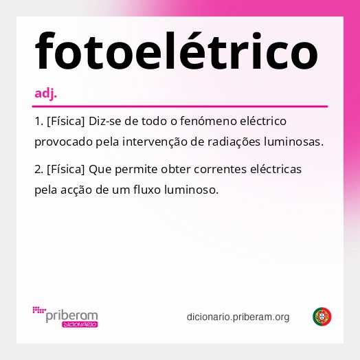 Significado de fotoelétrico
