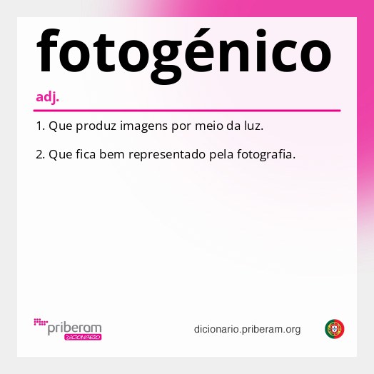 Significado de fotogénico