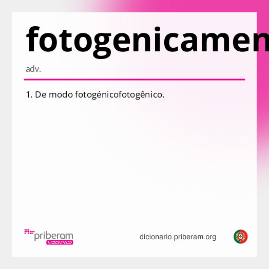 Significado de fotogenicamente