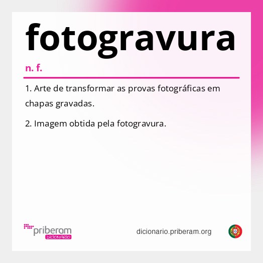 Significado de fotogravura