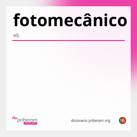 Significado de fotomecânico