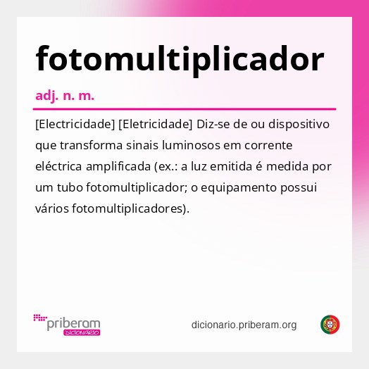 Significado de fotomultiplicador