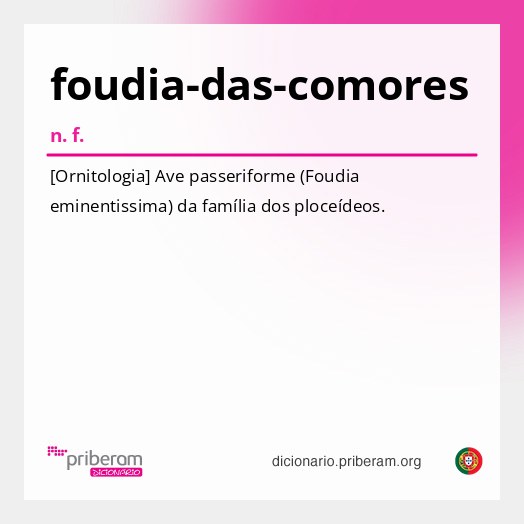 Significado de foudia-das-comores