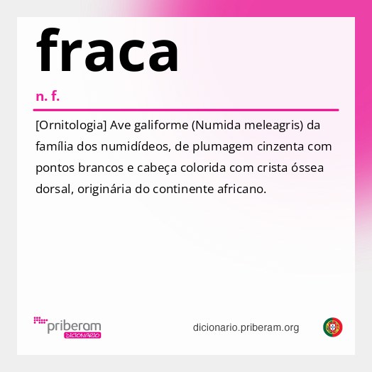 Significado de fraca