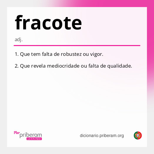 Significado de fracote