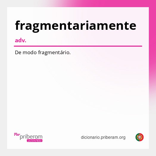 Significado de fragmentariamente