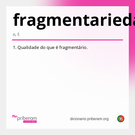 Significado de fragmentariedade