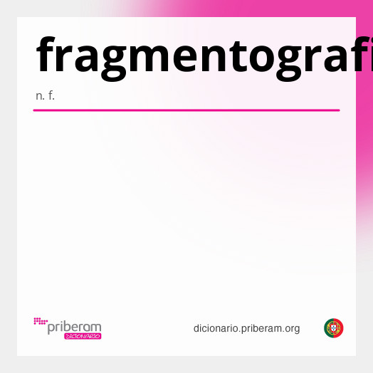 Significado de fragmentografia