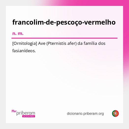 Significado de francolim-de-pescoço-vermelho