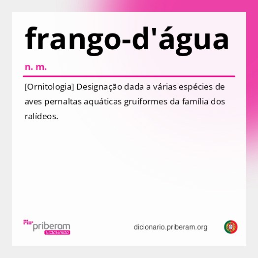 Significado de frango-d'água
